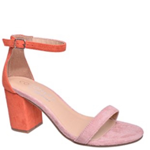 Coconuts by Matisse Shoes - 🕶️Coconuts By Matisse Dinah Heel Sandals Sz 10 Colorblock Coral Orange Leather